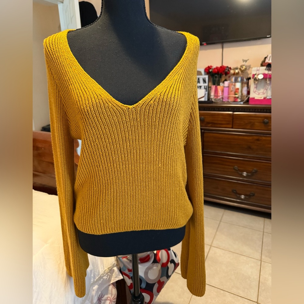 V-Neck Mustard Sweater